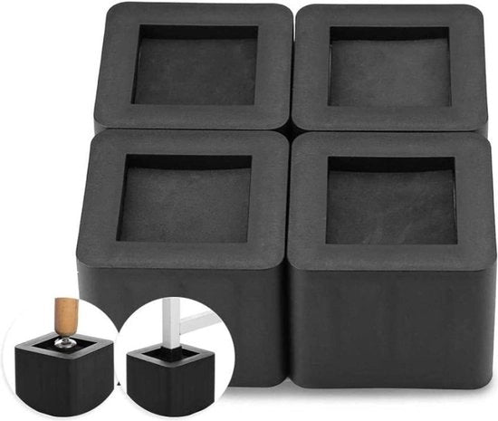 Verstelbare sostegni per mobili - Set di 4 - Elevatori per letto per archiviazione - Sostegni per tavolo staccabili - Elevatori per sedia da ufficio - Sollevatori per letto - Accessori per mobili
