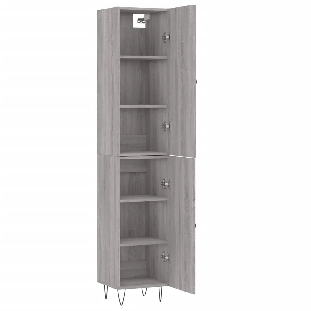 Buffet credenza cassettiera armadio mobile contenitore organizer cucina soggiorno salotto rovere Sonoma alto 34,5 x 34 x 180 cm legno ingegnerizzato grigio 02_0035265
