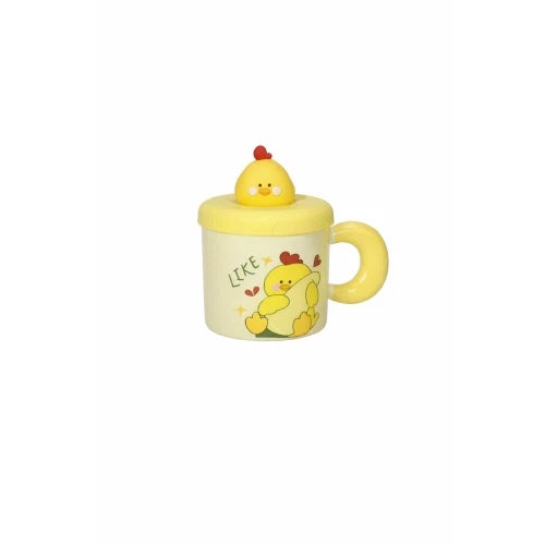 TAZZA L'ALLEGRA COMITIVA  NEW BONE CHINA C/TAPPO E CANNUCCIA SILICONE pulcino