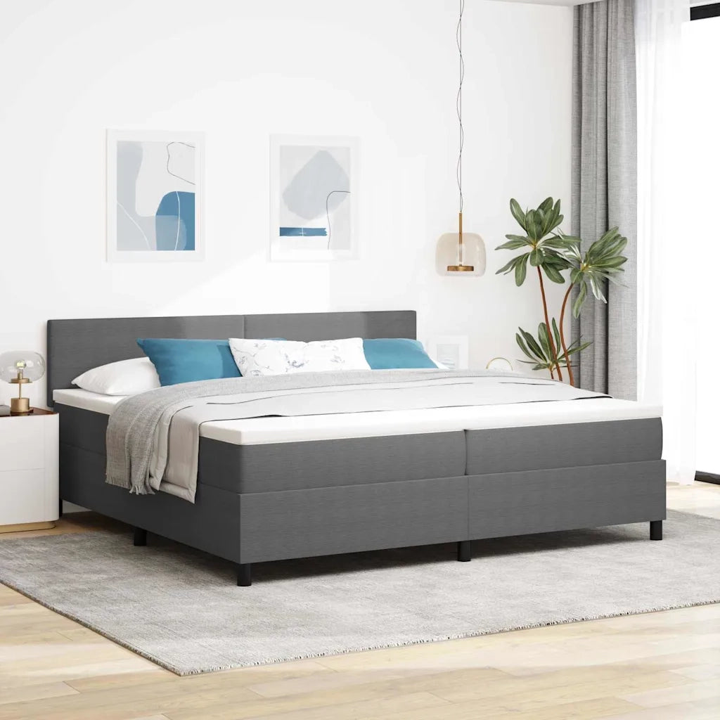 Letto a Sorgente LED Grigio chiaro e bianco 200 x 200 cm 3337615