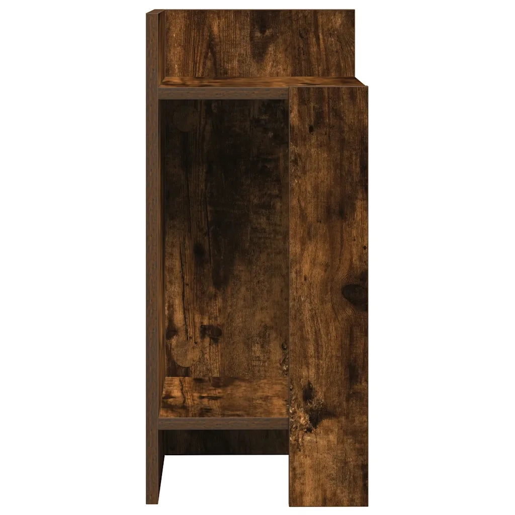 Tavolini Laterali 2 pz con Ripiano Rovere Fumo 25,5x27x60 cm 858551
