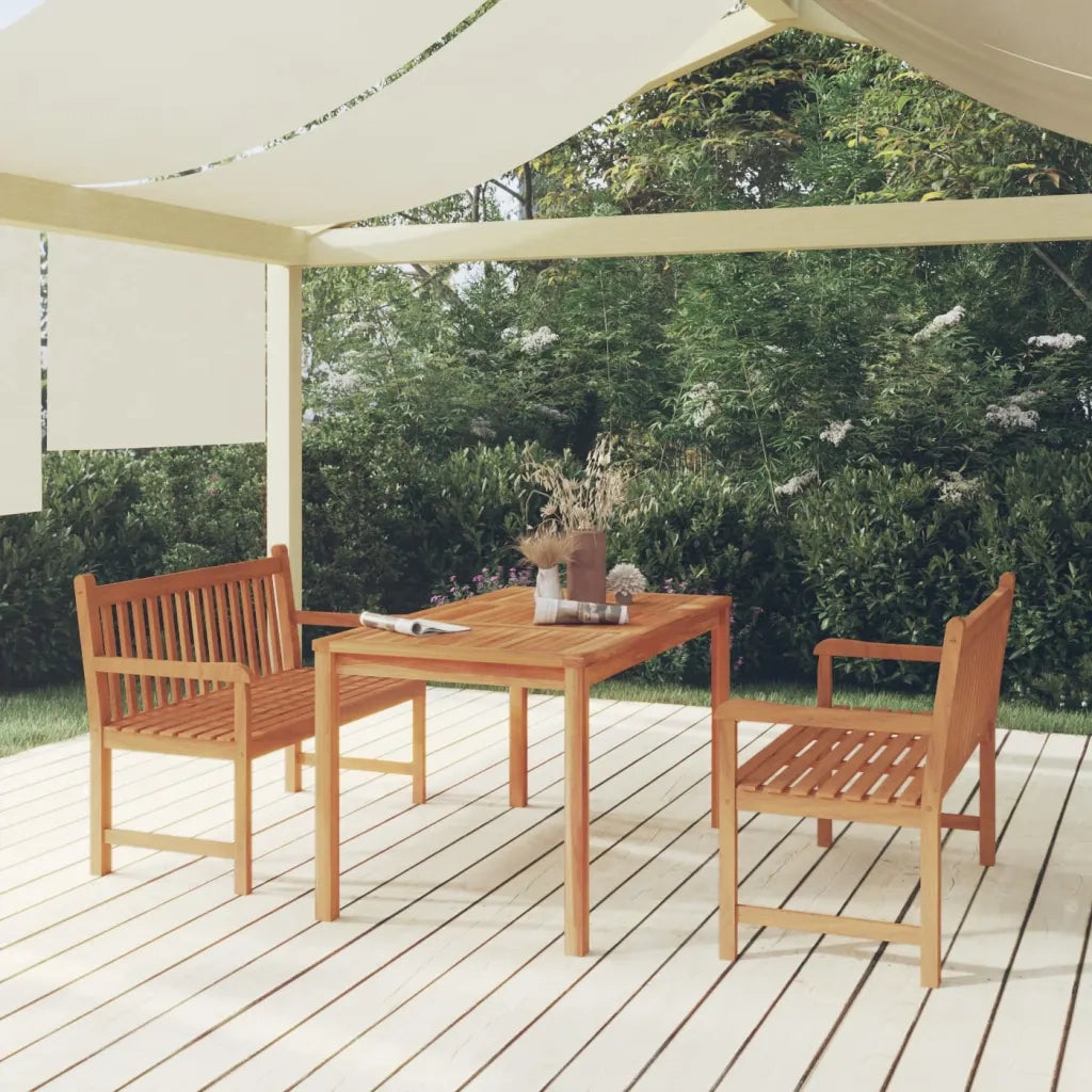 Set da Pranzo per Giardino 3 pz in Legno Massello di Teak 3157150