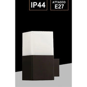 Trade Shop - Applique A Muro Per Esterno Lampada Da Parete In Alluminio Attacco E27 Ip44 B160 - Nero