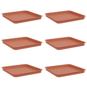Vassoio Quadrato per Fiori 6 pz Rosso Mattone 36 x 36 x 2.5 cm CFW6549721