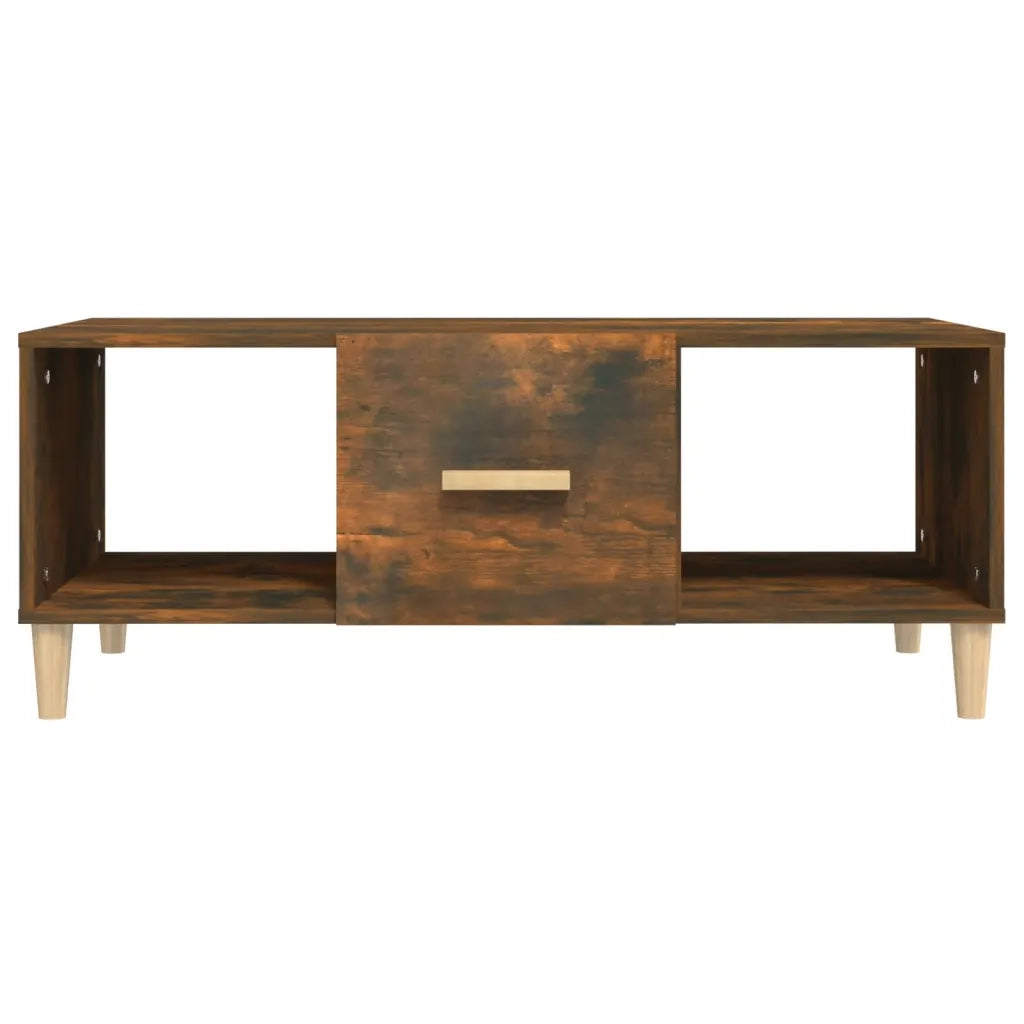 Tavolino da Salotto Rovere Fumo 102x50x40 cm Legno Multistrato 817525