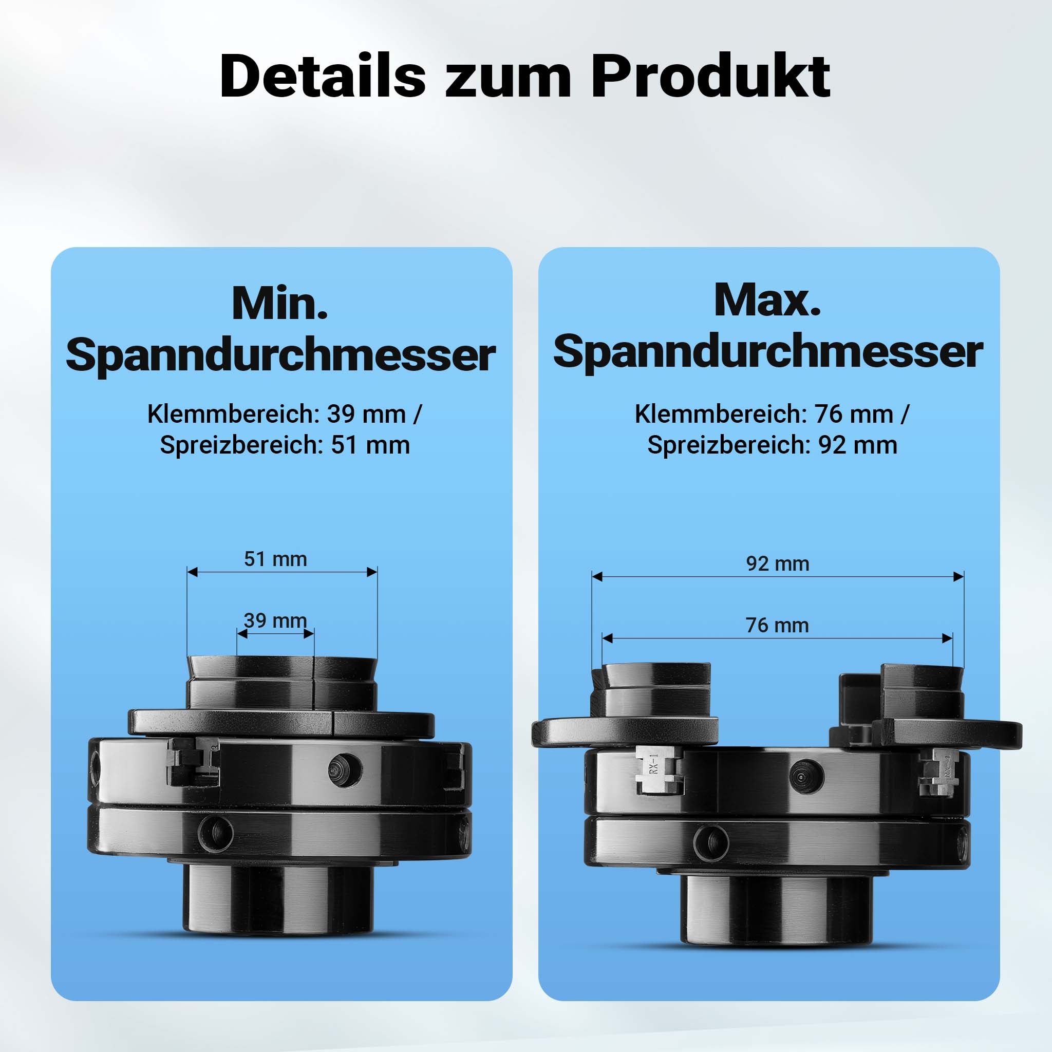 Mandrino di ricambio per tornio da banco, compatibile con filettatura M33 x 3,5, mandrino a ganasce