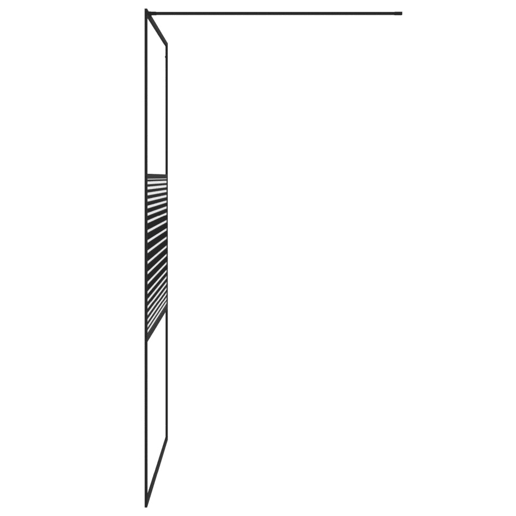 Parete Doccia Walk in Nero 115x195 cm Vetro Trasparente ESG 152148