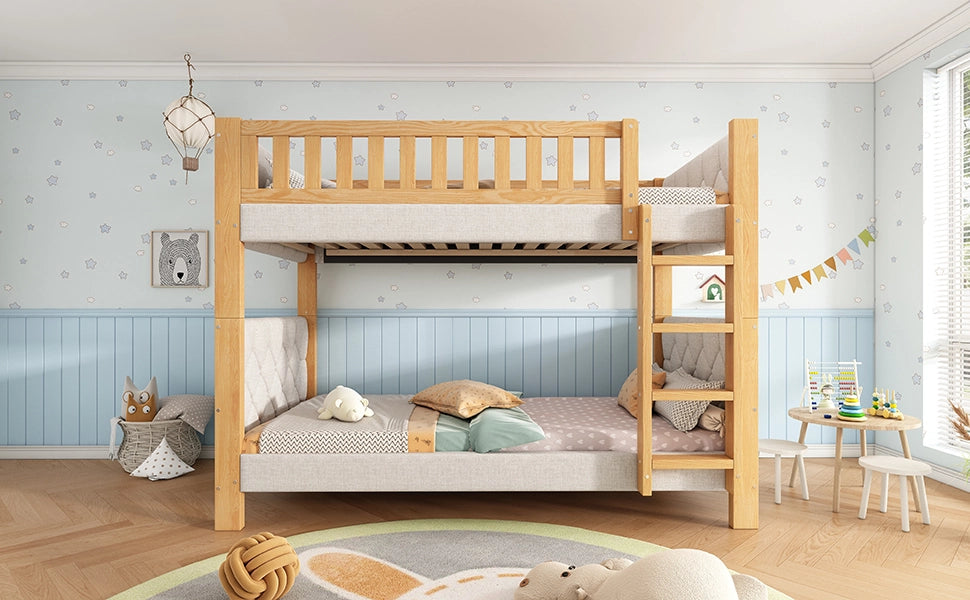LETTO A CASTELLO 90x200 cm Grigio+Naturale in legno e MDF con scala