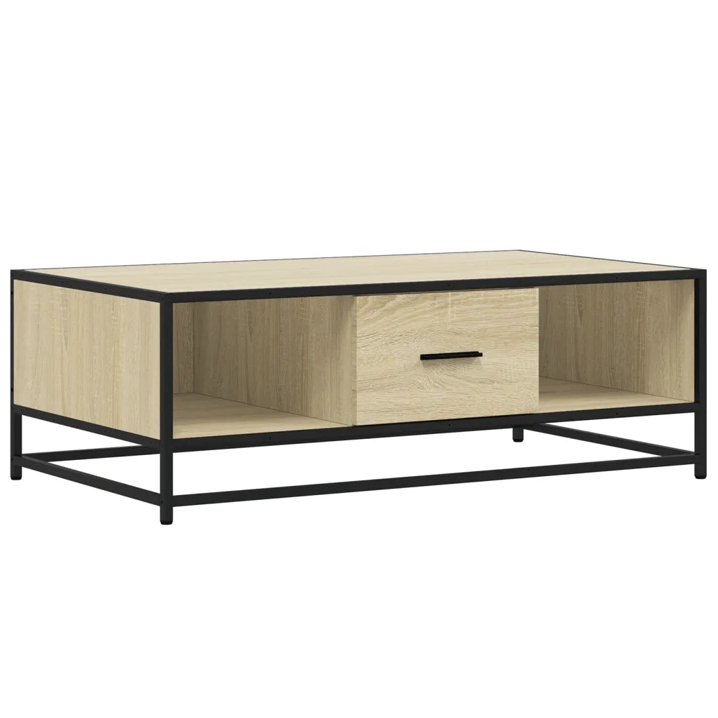 Tavolino-Tavolino da soggiorno-Tavolo Rovere Sonoma 100x57x35 cm Legno Multistrato Metallo