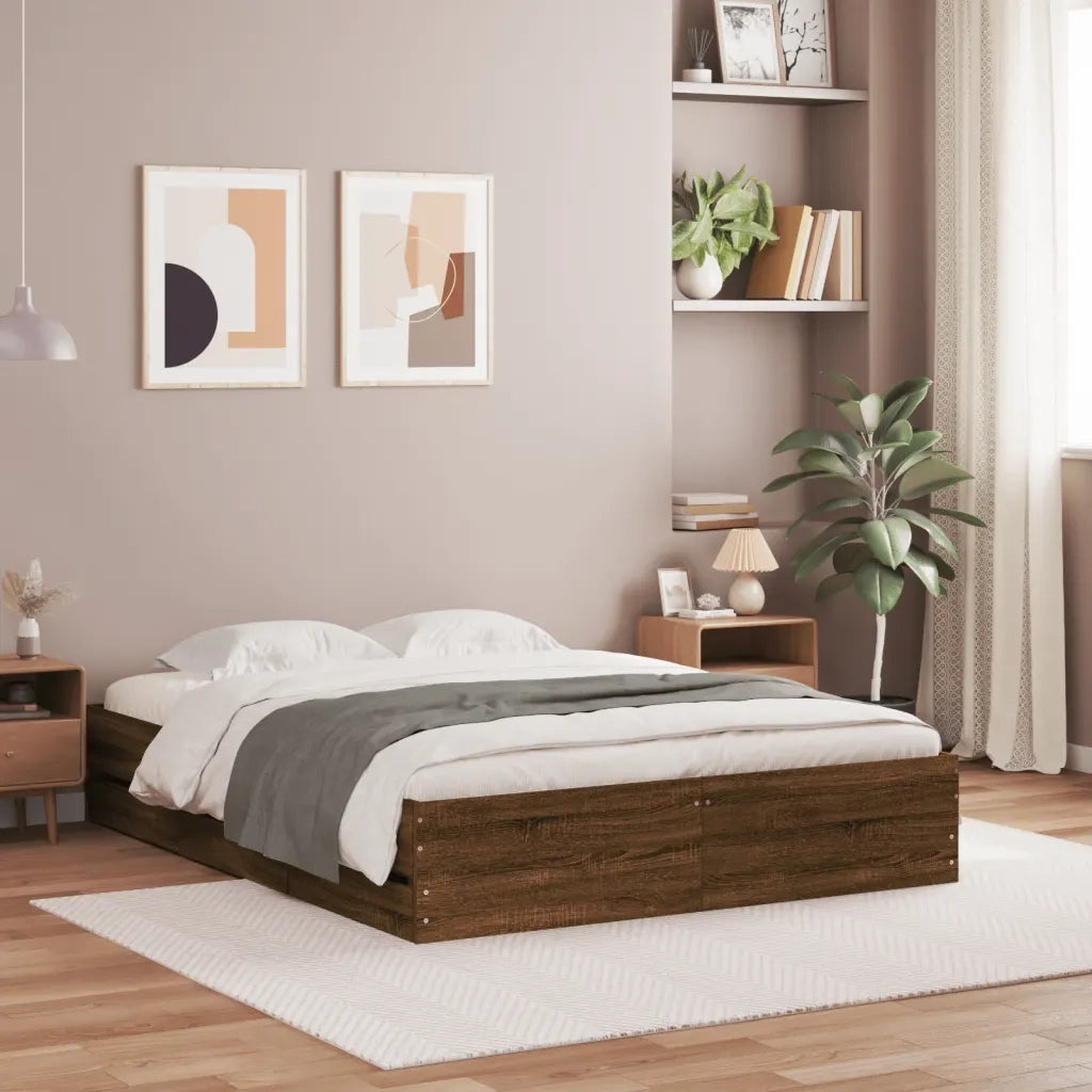 Giroletto Cassetti Rovere Marrone 140x190 cm Legno Multistratocod mxl 85504