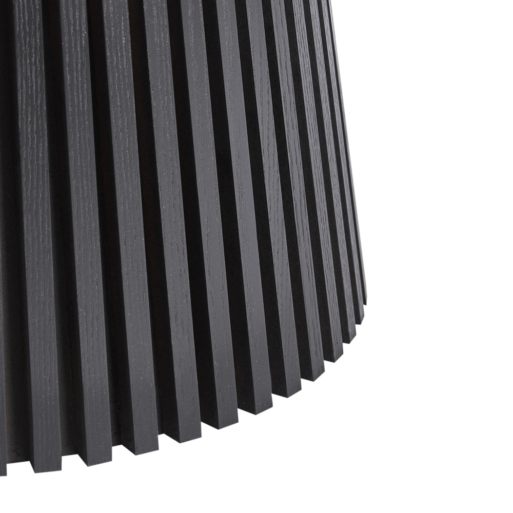 Tavolo da pranzo allungabile gambe a coste legno di frassino nero 120/160 x 75 cm stile moderno industriale