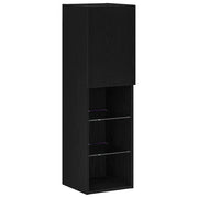 Set mobile TV | Armadietto TV | Mobile Porta TV Rovere Nero 30,5 x 30 x 102 cm Legno multistrato