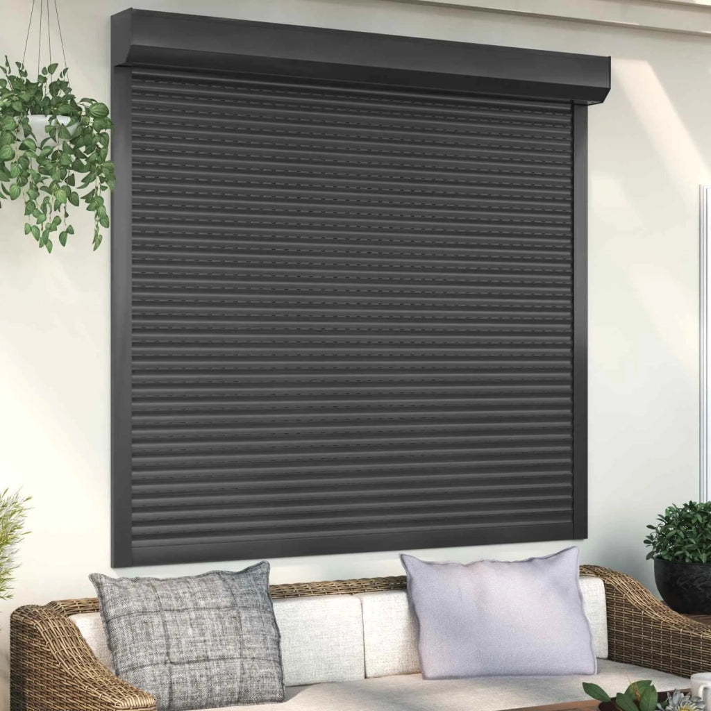 Persiana a rullo Antracite 160 x 150 cm Alluminio e poliuretano