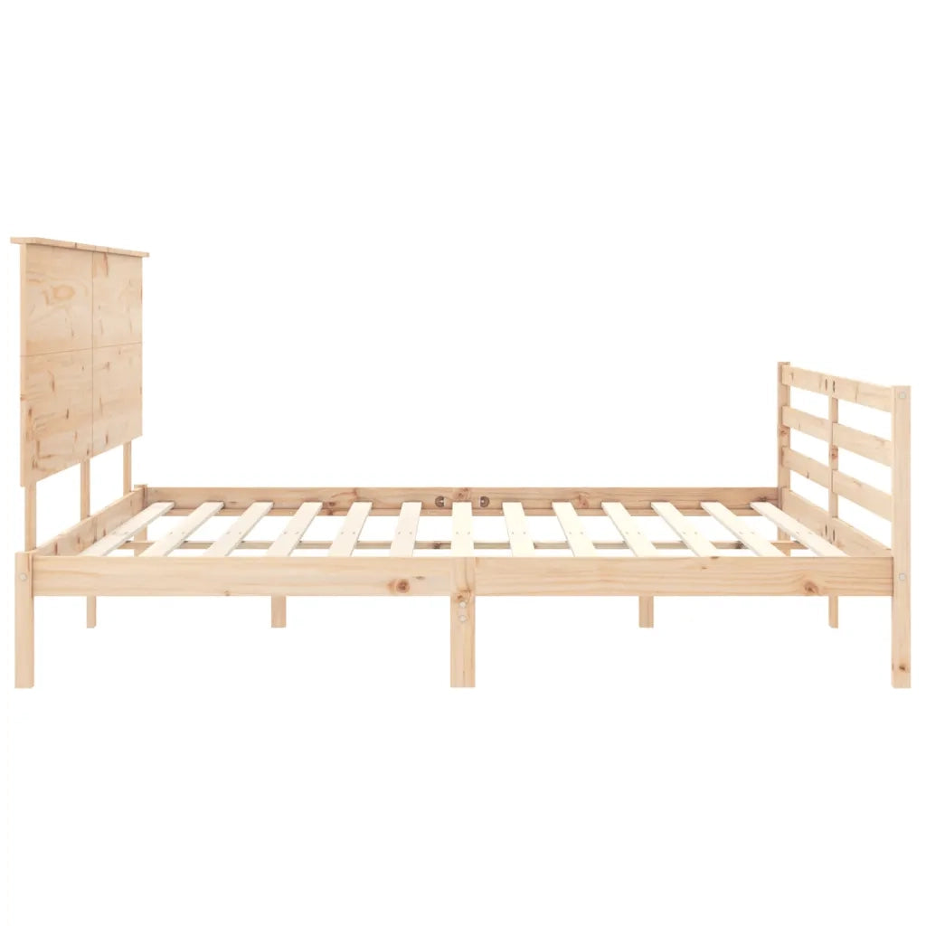 Giroletto con Testiera-Struttura Letto con testiera 200x200 cm in Legno Massello 483956