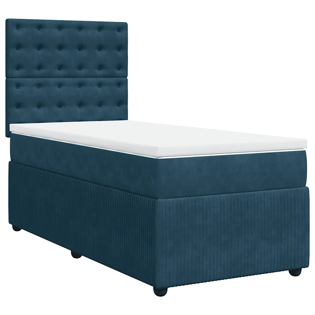 Giroletto a Molle con Materasso Blu 90x190 cm in Velluto 3294530