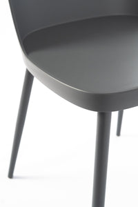 Set 4 Sedie 46x55xH80 cm in Polipropilene Tamara Grigio Scuro