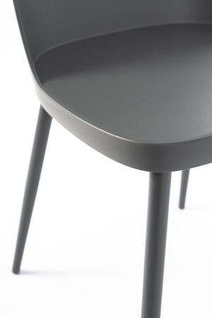 Set 4 Sedie 46x55xH80 cm in Polipropilene Tamara Grigio Scuro