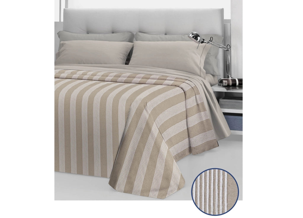 Copriletto Copritutto In Cotone Disegno Ginevra Colore Blu - Singolo - Blu