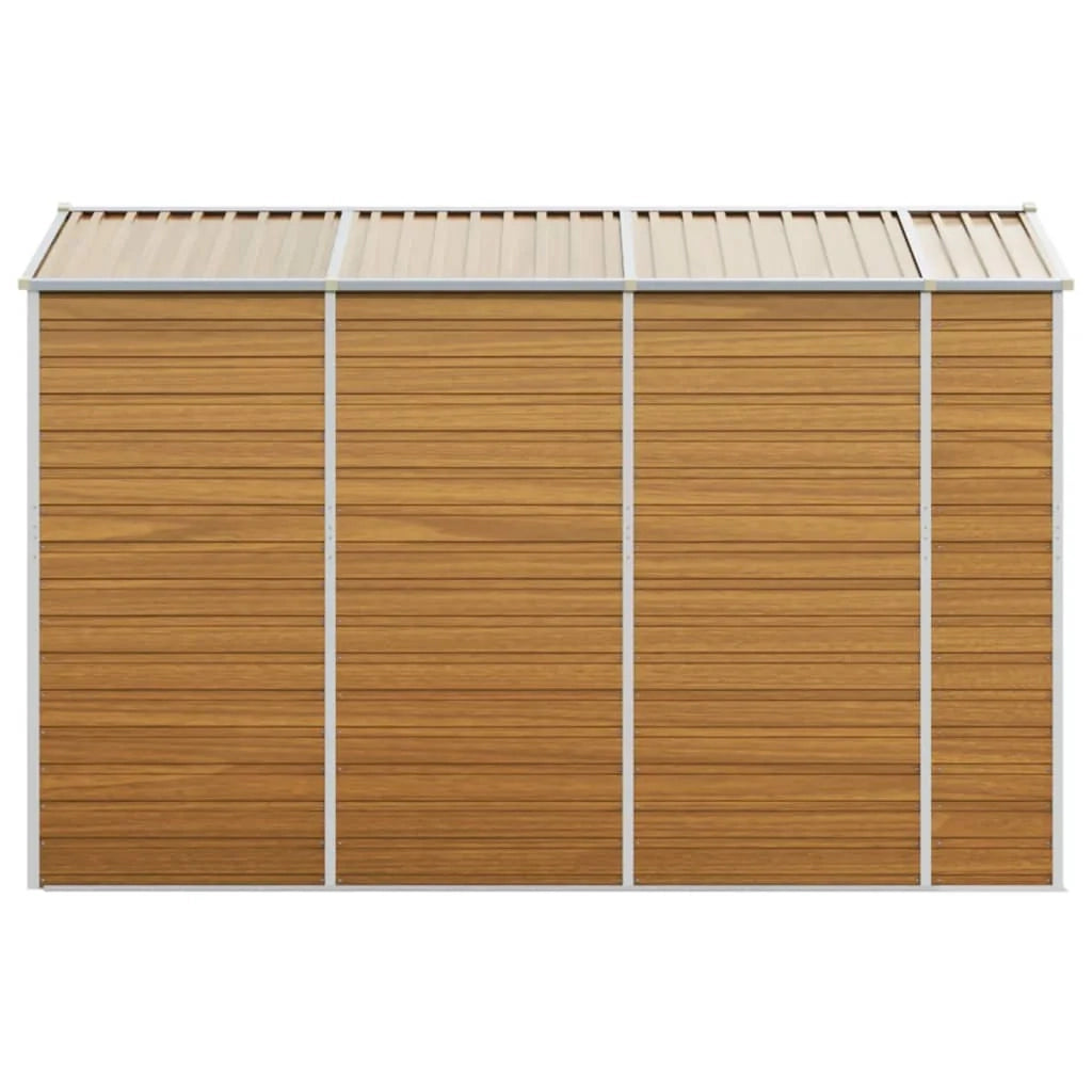 Casetta da giardino cabina ripostiglio casetta da esterno robusta casetta per attrezzi colore chiaro 191 x 300 x 198 cm acciaio zincato marrone 02_0022290