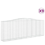 Set di 9 gabbioni ad arco per recinzioni a gabbia e muri di contenimento 400 x 50 x 140/160 cm ferro zincato argento 02_0041310