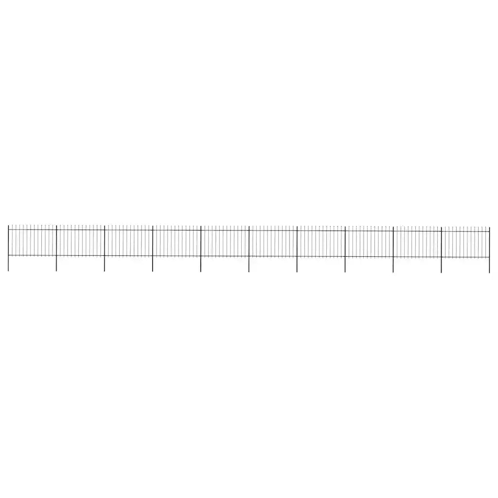 Recinzione da Giardino con Punta a Lancia in Acciaio 1673x120 cm Nero 277629