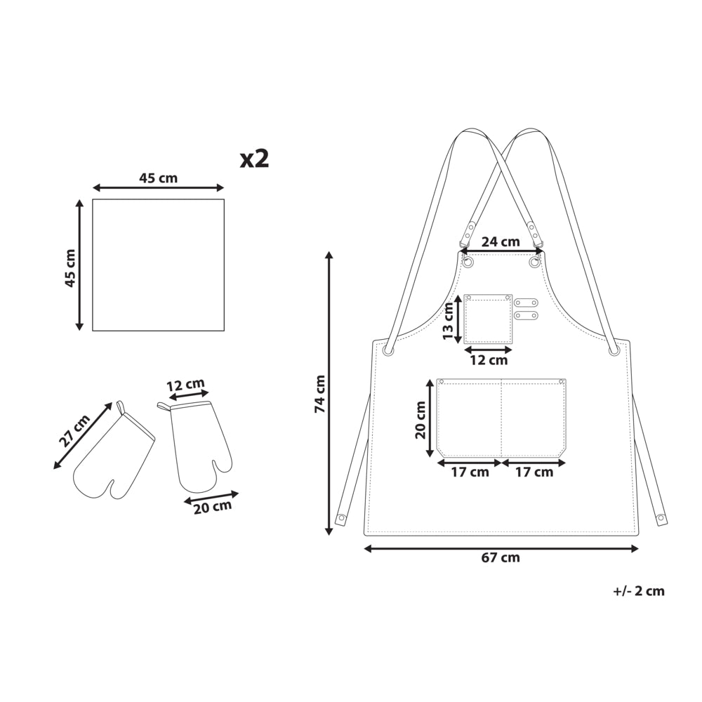 Set da cucina Grembiule Guanti da forno Panni da cucina nero tessili da cucina