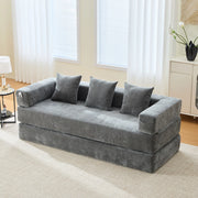Modulo divano modulare in chenille grigio scuro; 198x79x60 cm
