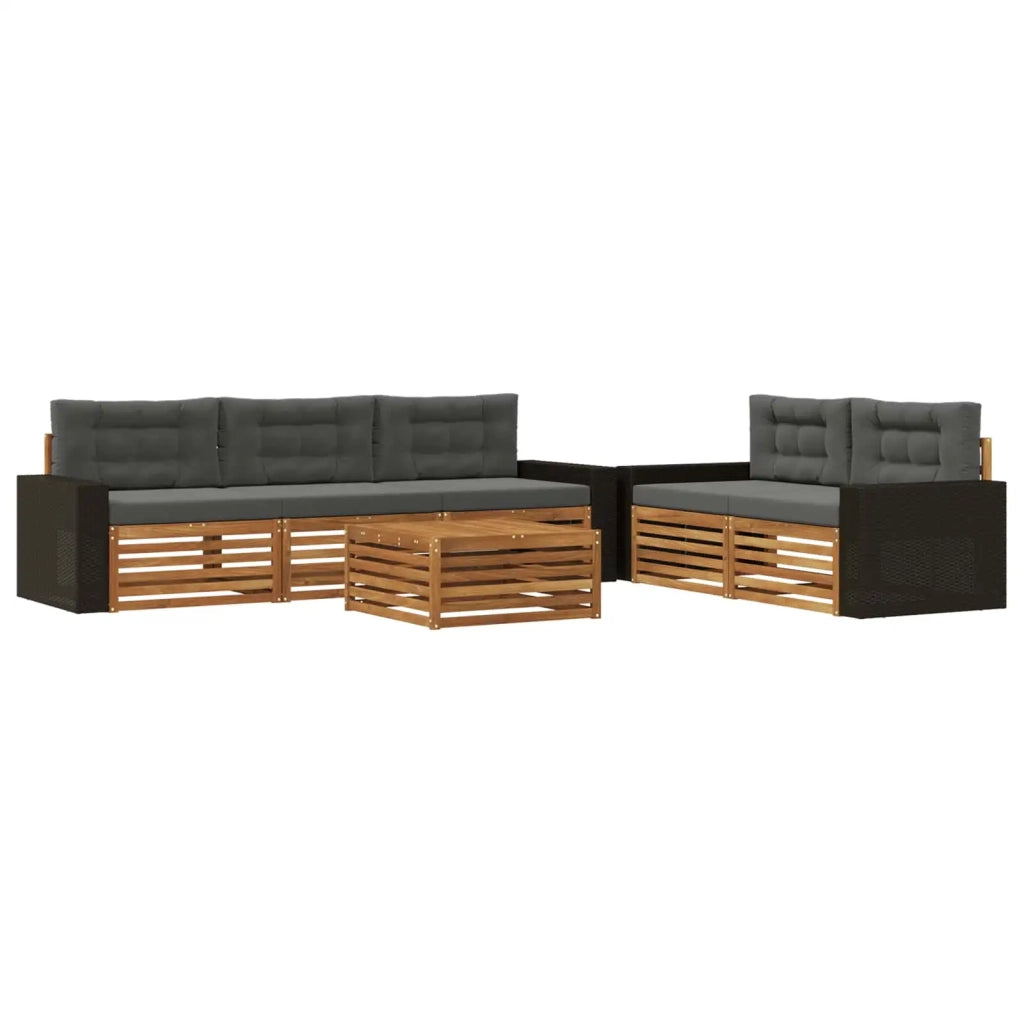 Set di divani da esterno 6 pz Naturale e Antracite 3383035