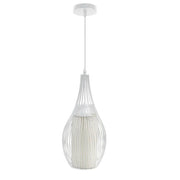Trade Shop - Lampadario Sospeso Ovale Pendente A Sospensione Moderno E27 Plafoniera B19 - Bianco