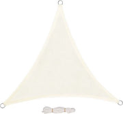 Tenda di ombra a forma di triangolo - trasparente e protettiva dal sole - flessibile HDPE - solida e robusta - finitura elegante - crema - 5x7x7 m