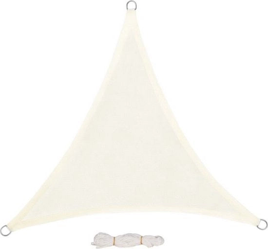Tenda di ombra a forma di triangolo - trasparente e protettiva dal sole - flessibile HDPE - solida e robusta - finitura elegante - crema - 5x7x7 m