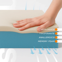 Materasso Sfoderabile Memory 90x190 cm Singolo - Alto 20 cm, Anallergico, Antiacaro, Traspirante | One