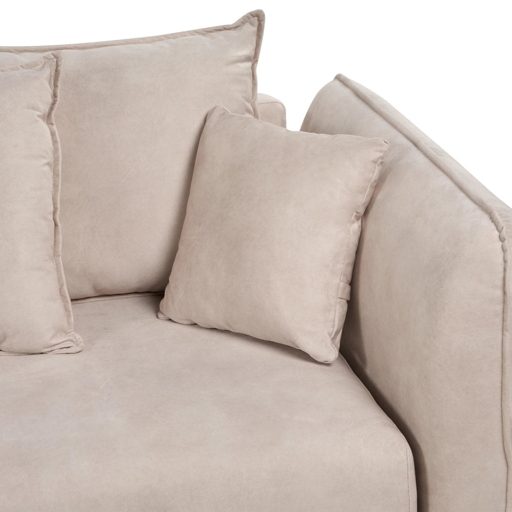 Divano letto 2 posti Beige Chiaro Poliestere Velluto Tessuto Contenitore Cuscini aggiuntivi Sfoderabili Soggiorno Camera da Letto