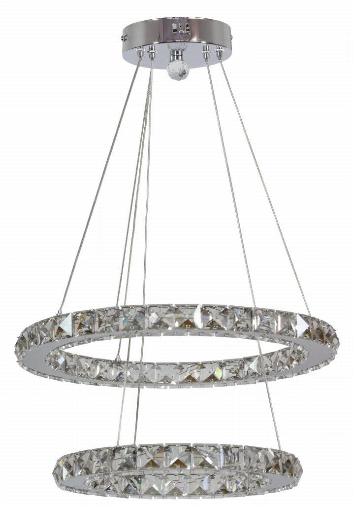 Lampadario LED Cristallo Candellux Lords Ø42 Cromato