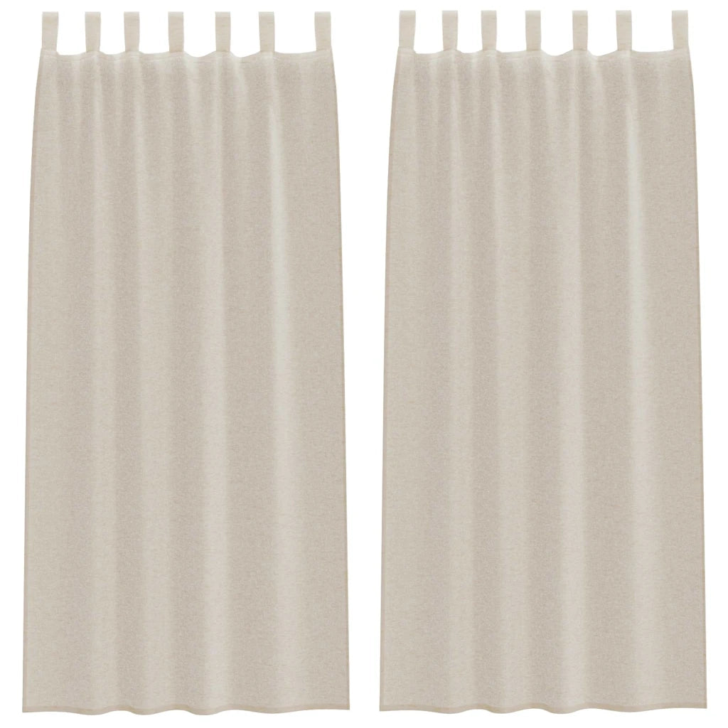 Tenda in Velo con tende 2 pcs Sabbia 225 x 140 cm Poliestere 4108044