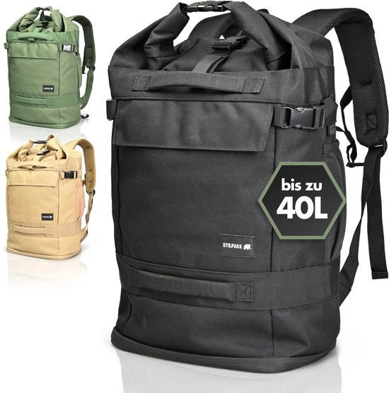 Zak da bagagli da viaggio roll top 30-40L - Impermeabile borsa da campeggio e sport - Borsa da laptop per viaggi e sport - Borsa da viaggio per uomini e donne