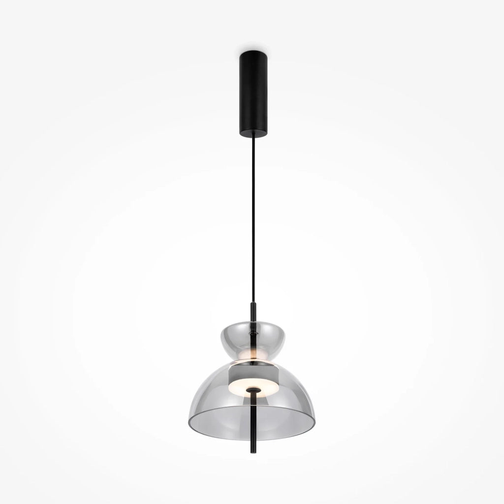 Maytoni Lampadario moderno Bangkok LED integrato 1 luce metallo nero vetro