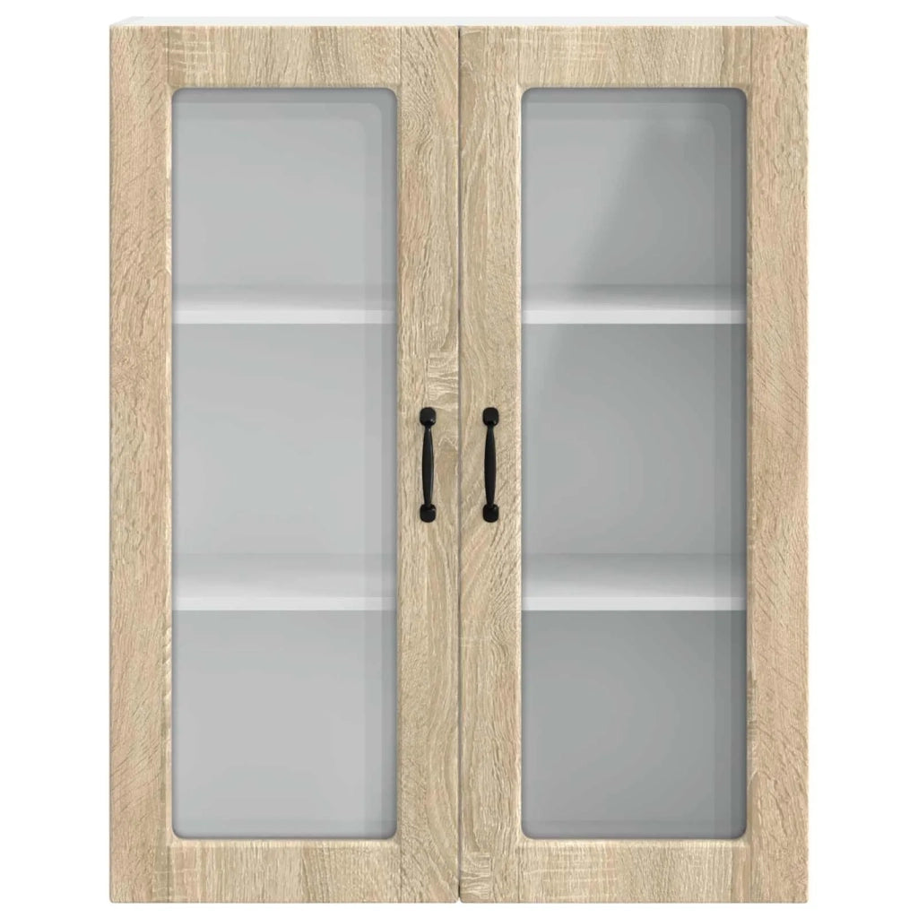 Pensile da cucina | Mobile in vetro da parete PORTO Rovere Sonoma 80 x 31 x 100 cm