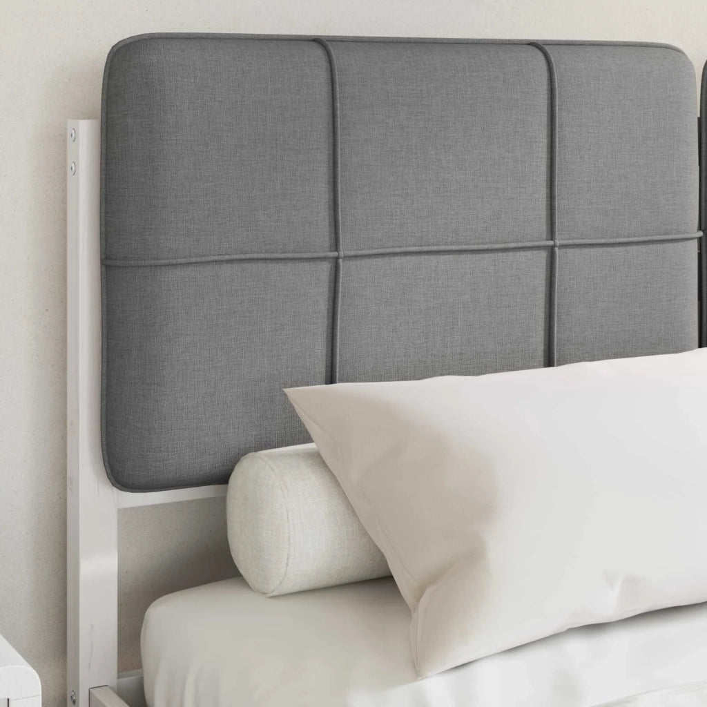 Letto con Testiera Rivestita Grigio chiaro 150 x 200 cm