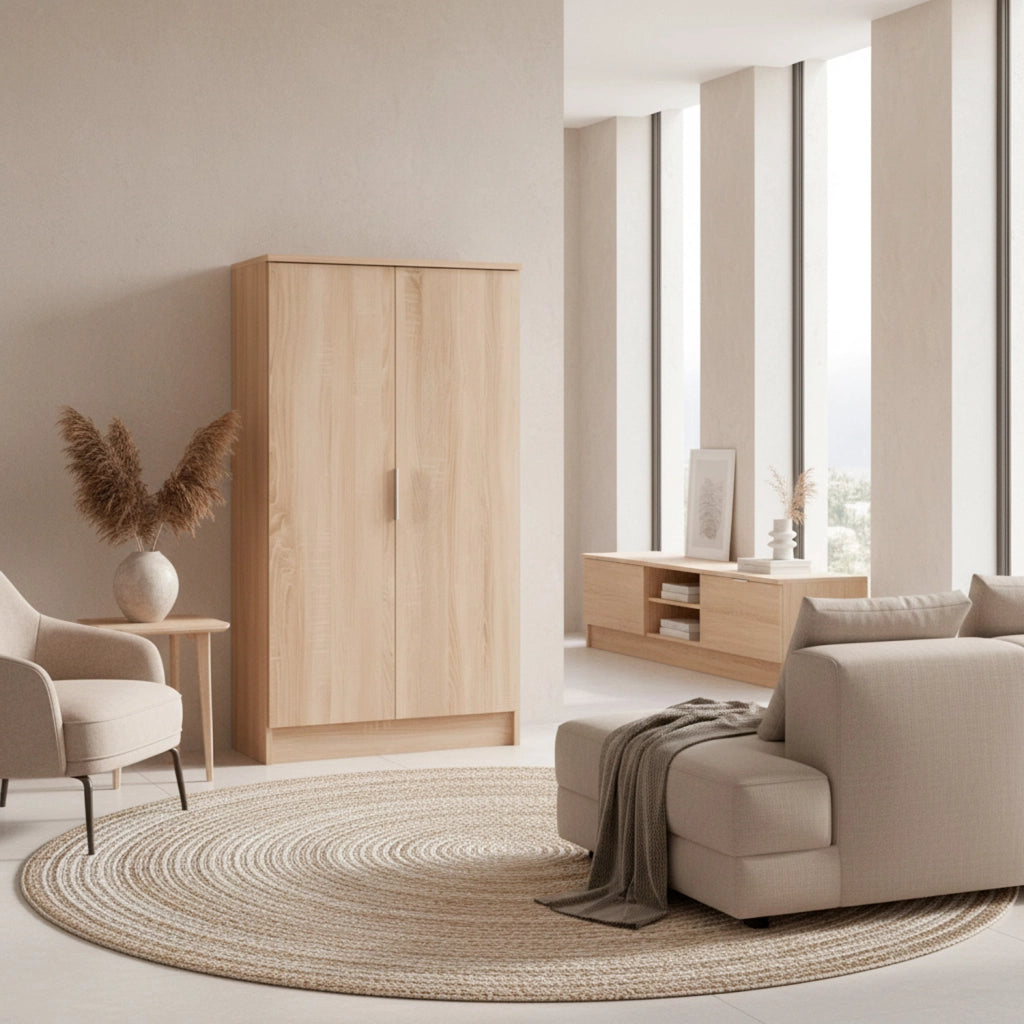 Mobile Porta Scarpe Armadio Multiuso Con 2 Ante E 6 Ripiani Estraibili Scarpiera Salvaspazio Design Moderno Minimal Per Ingresso Corridoio Camera Ripostiglio 108 X 55 X 39.6 Cm Rovere