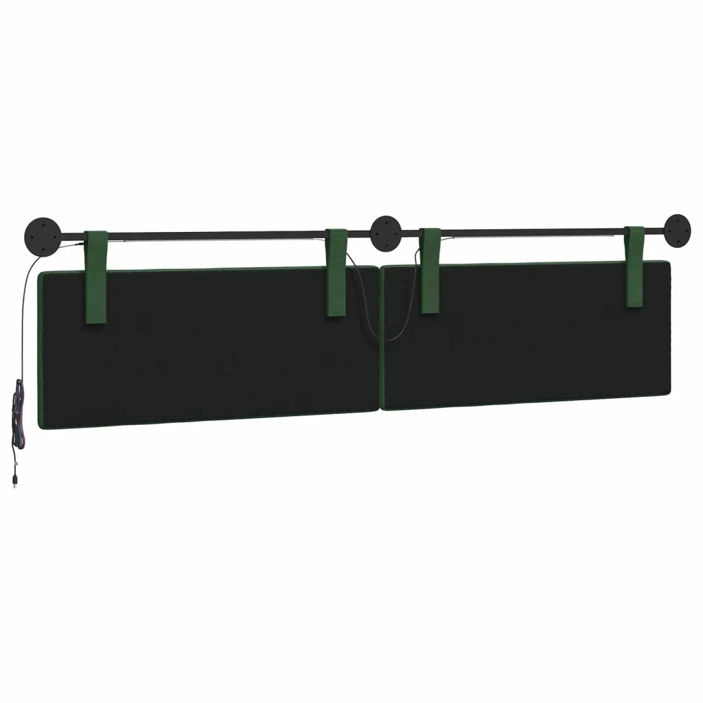 Testiera sospesa Con luce LED Verde Giungla Tessuto in Cords