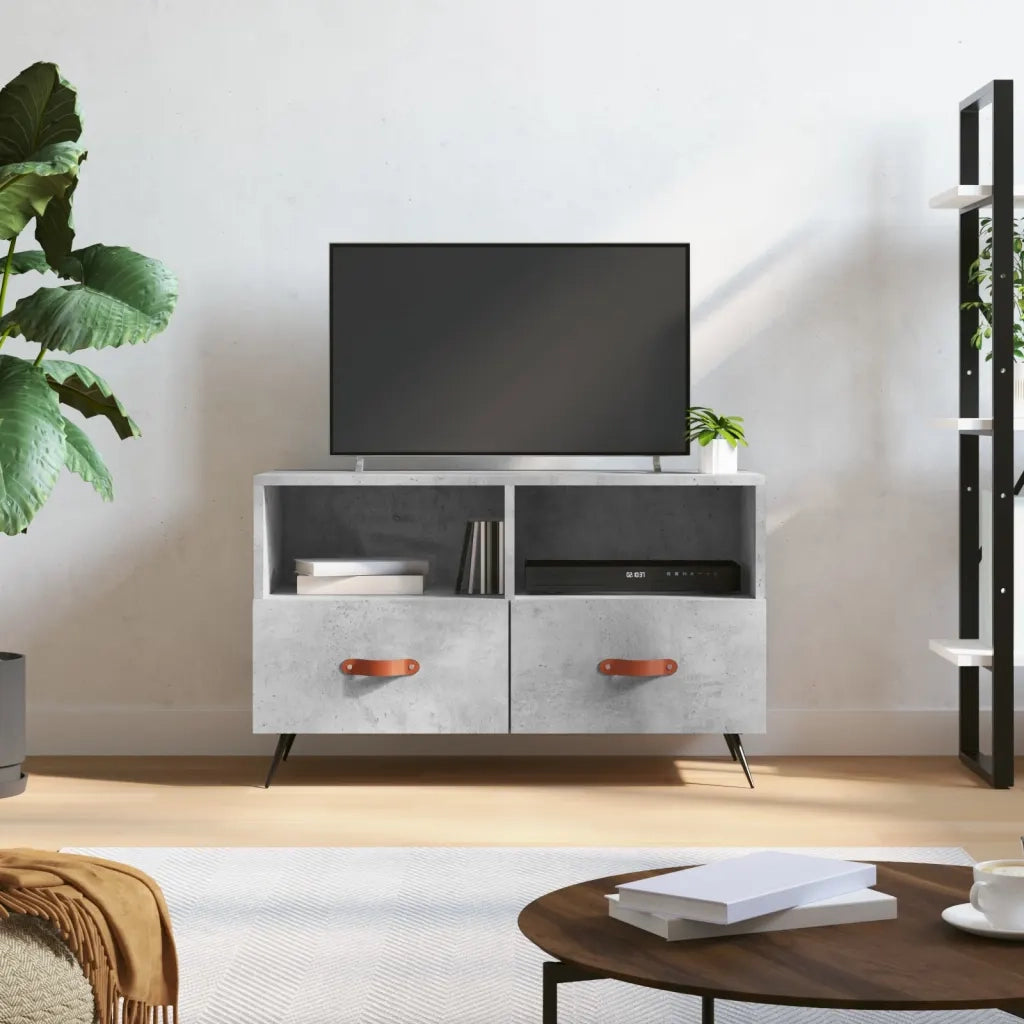 Mobile per TV Grigio Cemento 80x36x50 cm Legno Multistrato 828944