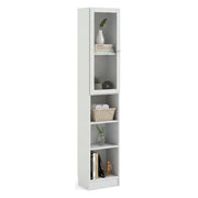 Libreria Greg, Scaffale da ufficio, Mobile portalibri, Biblioteca, 41x28 h203 cm, Bianco