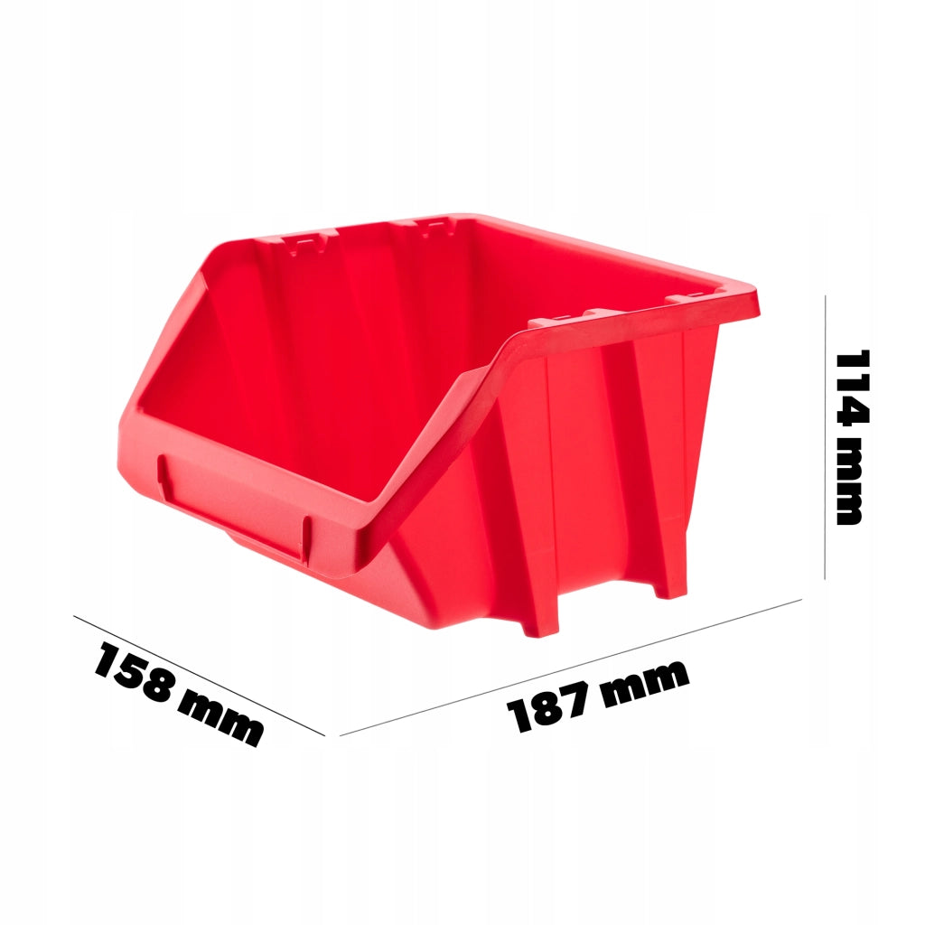 Set di 20 vassoi portaoggetti KADAX per officina, dimensioni 187x158 mm.