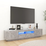 Mobile Porta TV con Luci LED-Mobile per TV-Credenza TV Grigio Cemento 180x35x40 cm