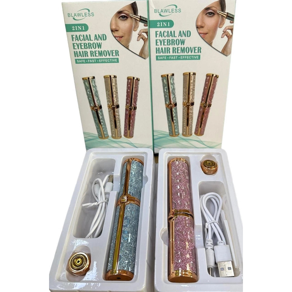 Trade Shop - Epilatore Elettrico 2in1 Ricaricabile Usb Per Rimozione Peli Sopracciglia Viso Da Donna -