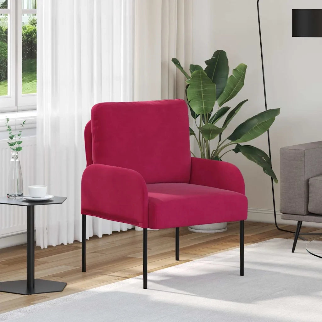 Divano | Divano da soggiorno | Sofa con cuscino 55cm Rosso Vino Legno compensato
