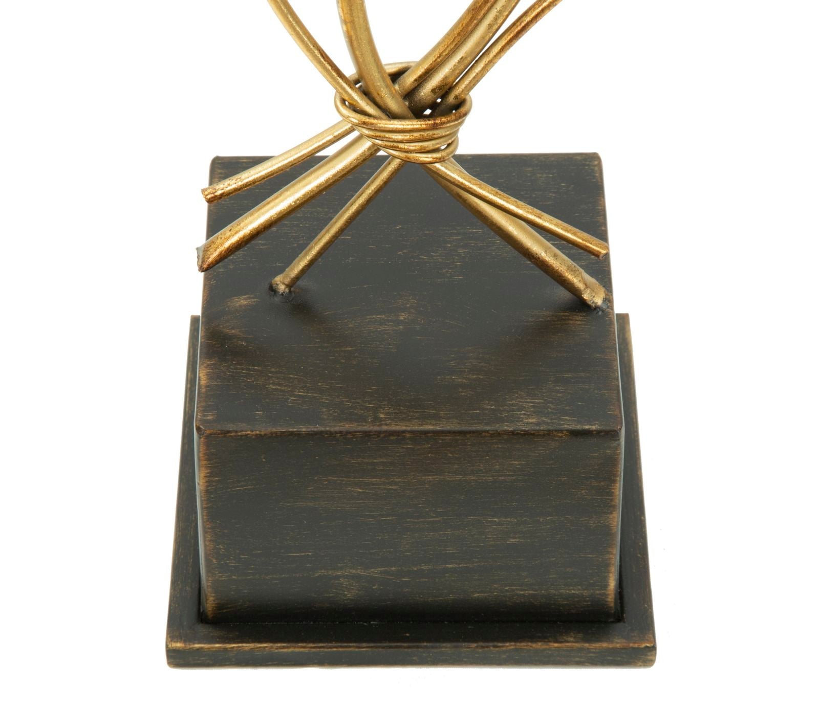 Portacandele Glam Iris 29x12,5x44 cm in Ferro e Vetro Oro e Nero