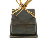 Portacandele Glam Iris 29x12,5x44 cm in Ferro e Vetro Oro e Nero