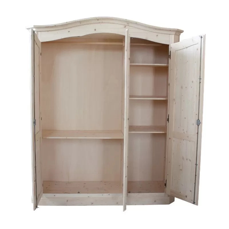 armadio classico 3 porte legno massello abete grezzo 181x63x217 (2205) - Mobili 2G